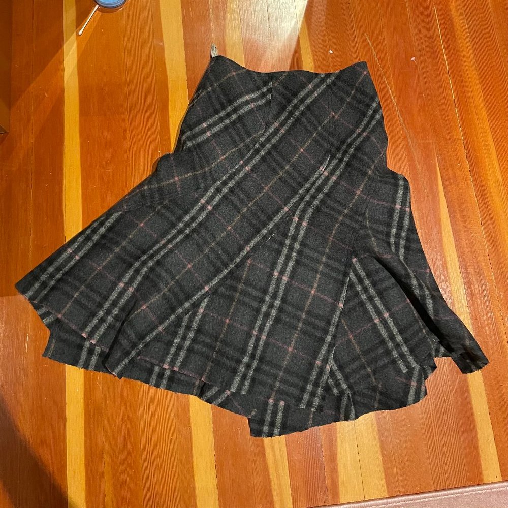 Burberry Blue Label Plaid Wool Skirt